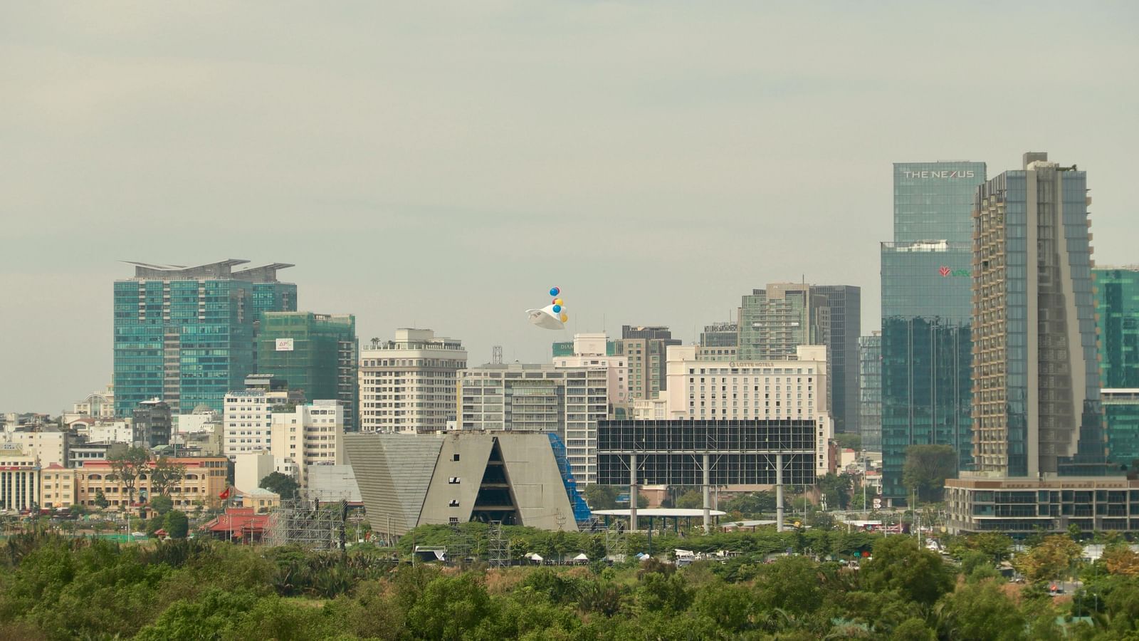 An overview of a city.
