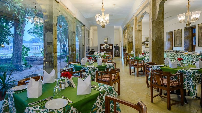 Deo Bagh - 17th Century, Gwalior - the indoor seating space of the resort's restaurant in Gwalior