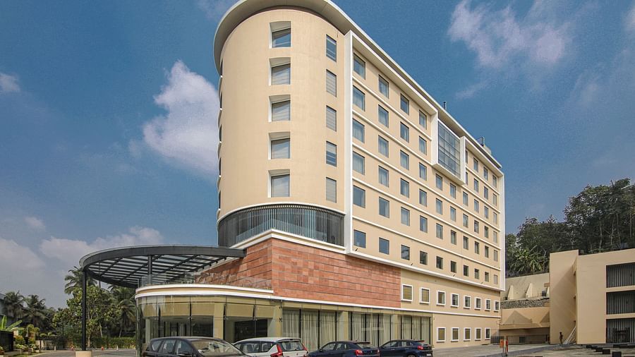 exterior facade of Dimora Hotel in Calicut