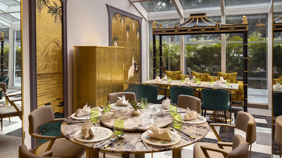 image of the dining area of the jade restaurant ideal for a elegant family dining experience in delhi - The Claridges New Delhi
