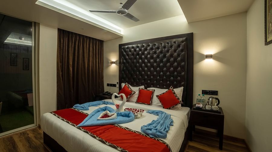 bedroom with flower decorations
