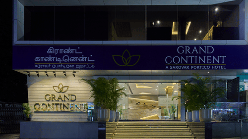 Facade front view in the night of Grand Continent - A Sarovar Premiere Affiliate Hotel, Hosur