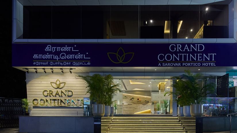 Facade front view in the night of Grand Continent - A Sarovar Premiere Affiliate Hotel, Hosur