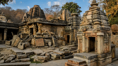 Old temples in Gwalior during the day with blue sky in the background