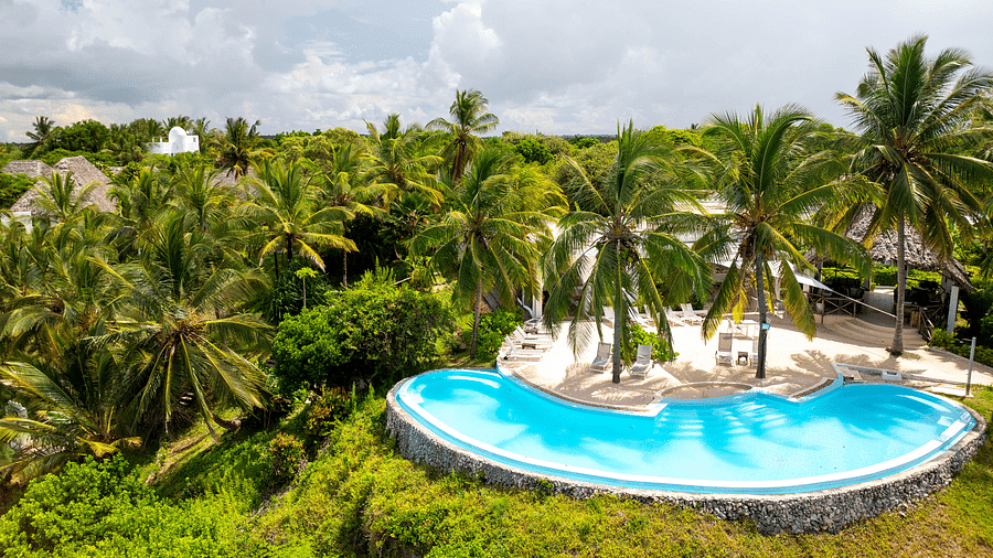Aerial View of the infinity pool at Shooting Star Boutique Hotel