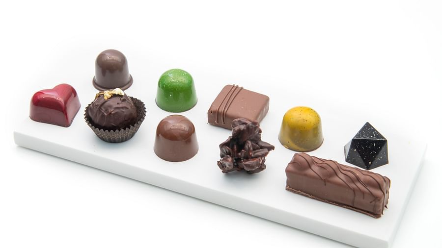 image of a platter of assorted chocolates by the ye old bakery - The Claridges New Delhi 