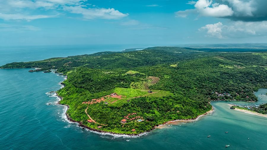 Beautiful coastal view with greenery and serene waters - Highland Sarovar Portico, Sindhudurg.