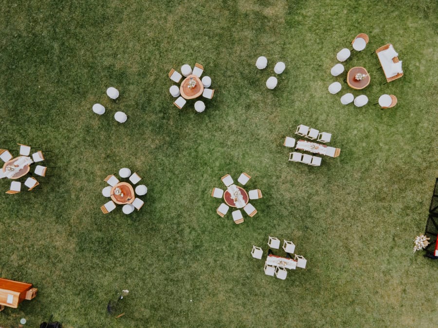 The lawn set up for a special celebration at Signum Resort, Bandhavgarh