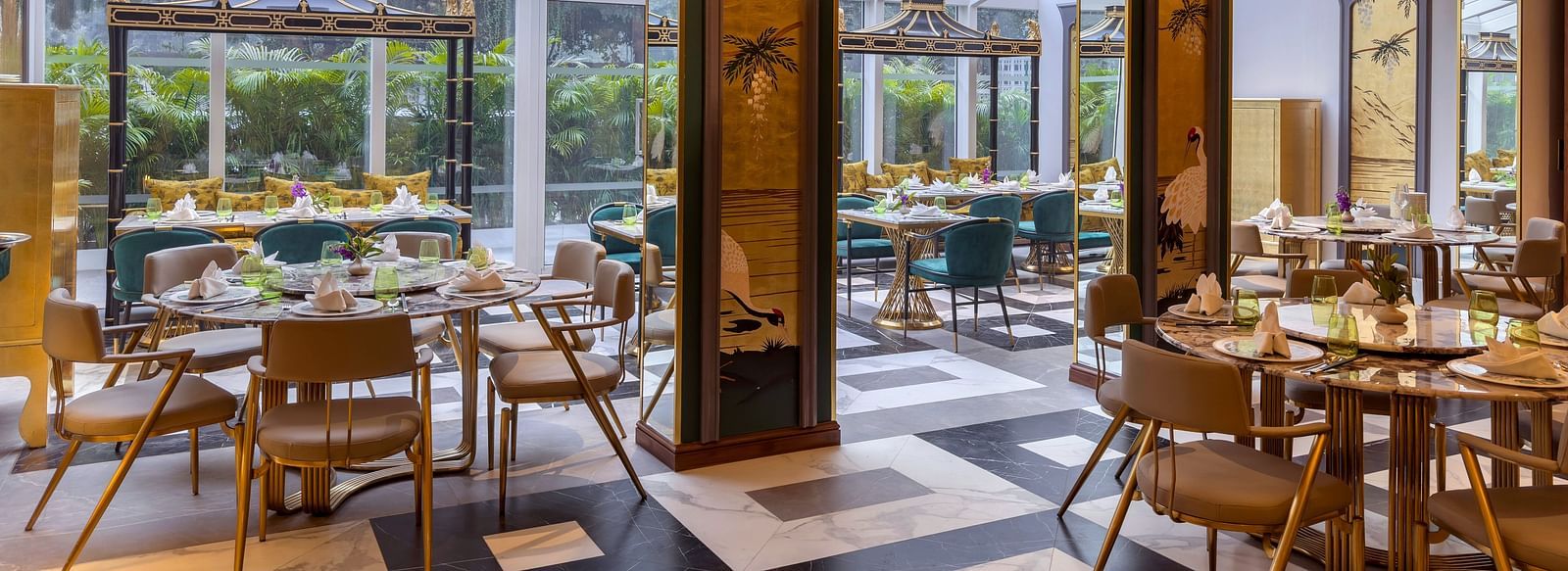 image of the interiors of the jade restaurant known for its chinese and cantonese preparations - The Claridges New Delhi