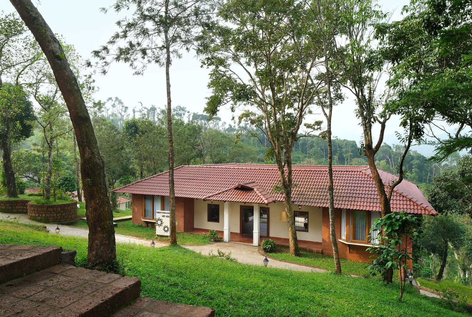 A cottage located on a hill top