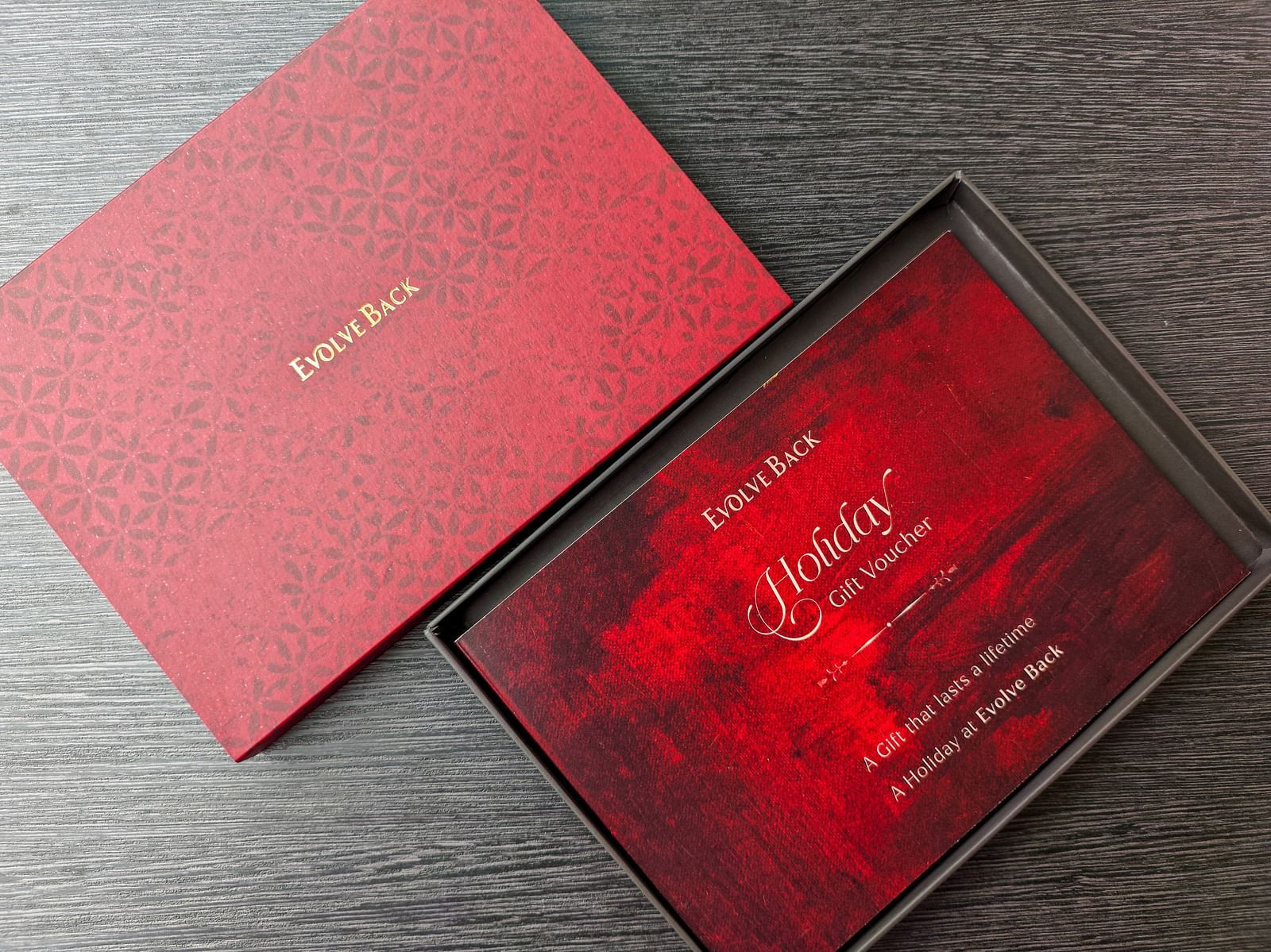 Evolve back gift card red box