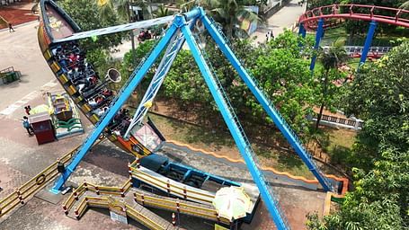 amusement park ride, a large swing 