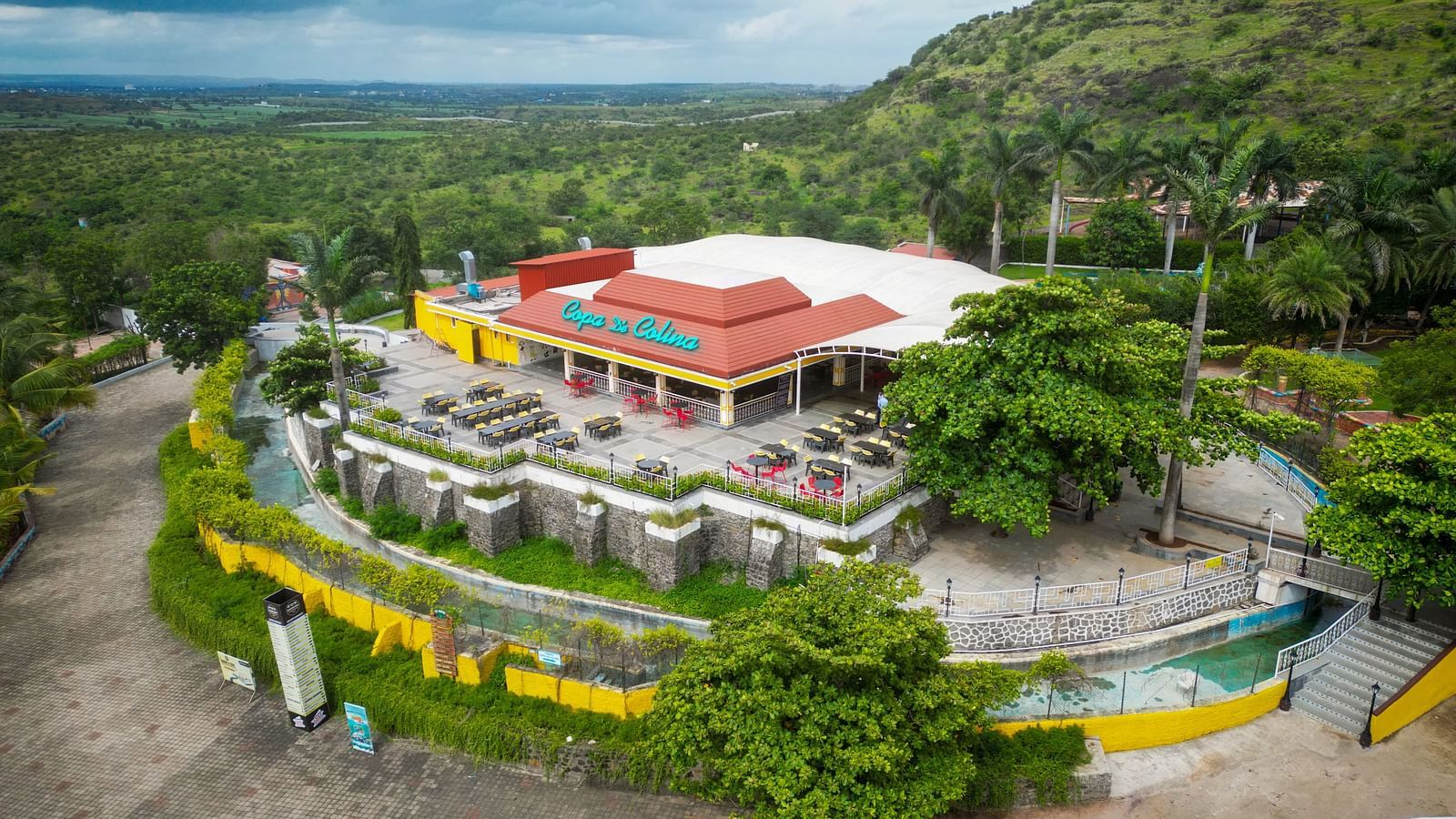 Copa nd Colina cafe situated amidst the scenic hills of the city | Diamond Parks, Pune