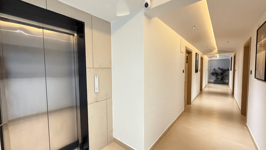 Hotel Kyzen elevator corridor view – Shamshabad Airport, Hyderabad