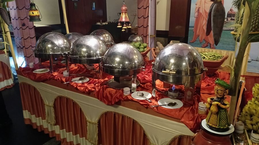 Table with food at SRM Hotel Tiruchirappalli- Hotel 