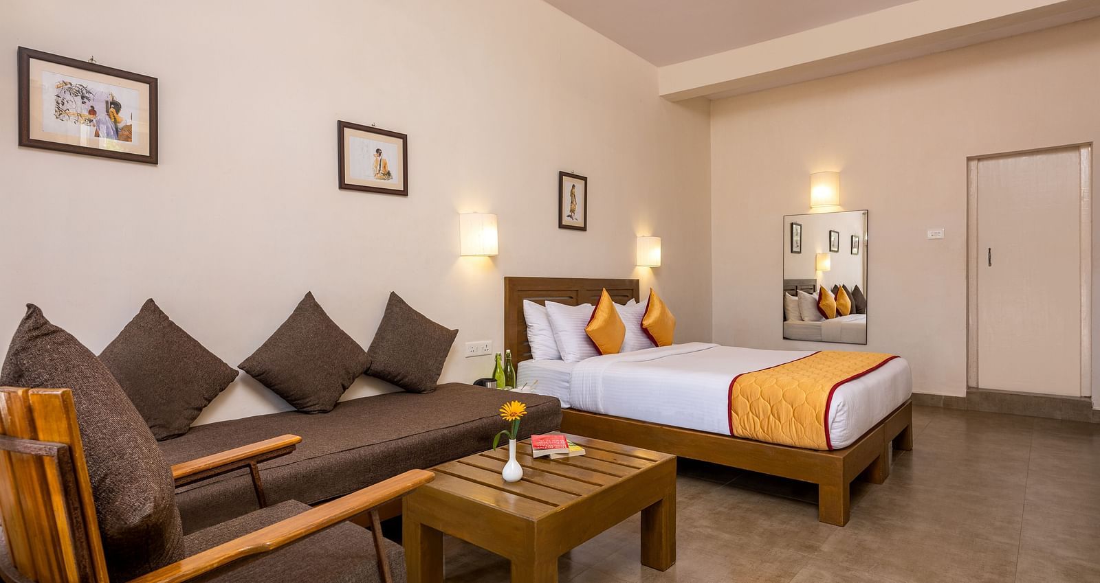 A large suite with beds and sofa placed | Mango Hill, Kodaikanal