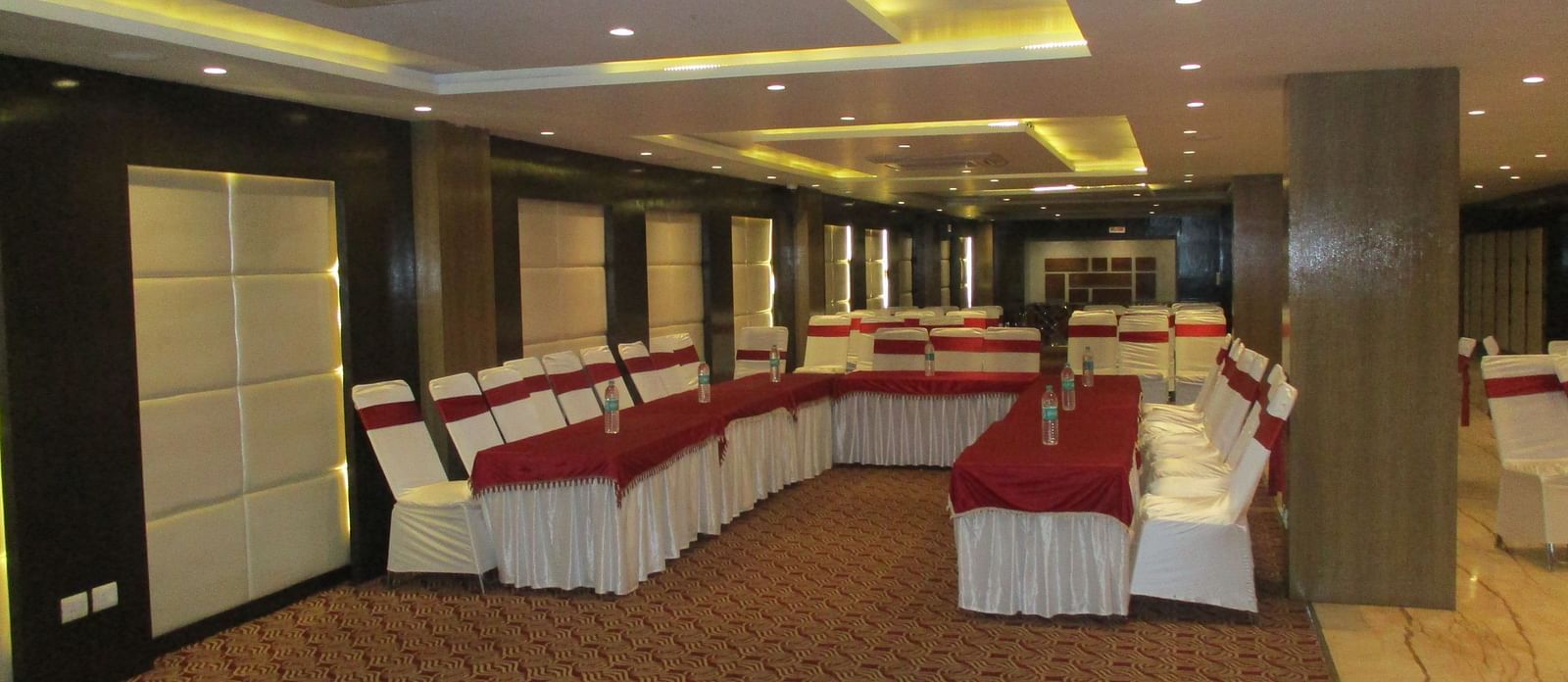 Gangotri Hall captured with seats arranged in theatre style - le roi udaipur hotel5