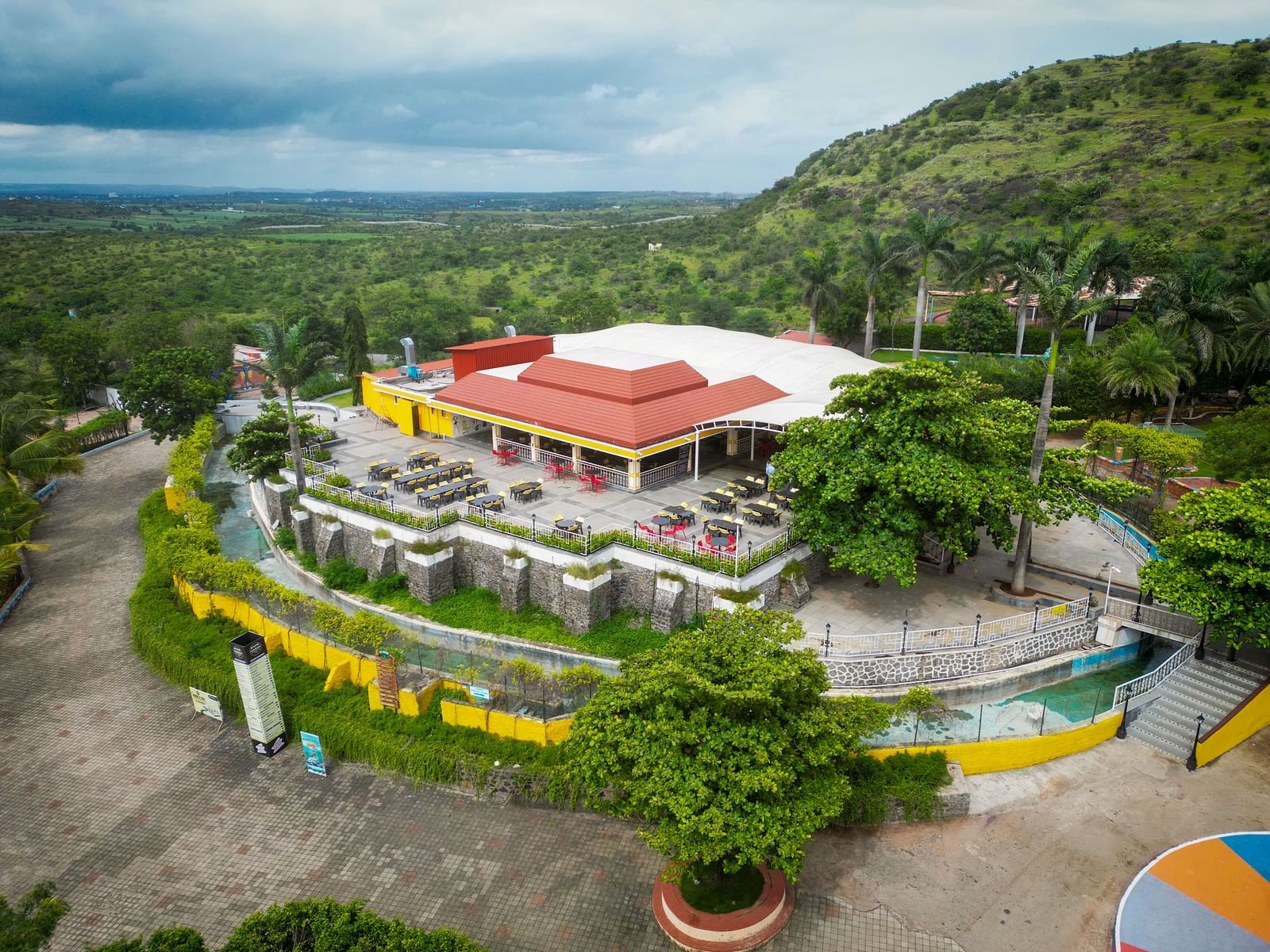 An aerial view of Diamond Parks, Pune with greenery around