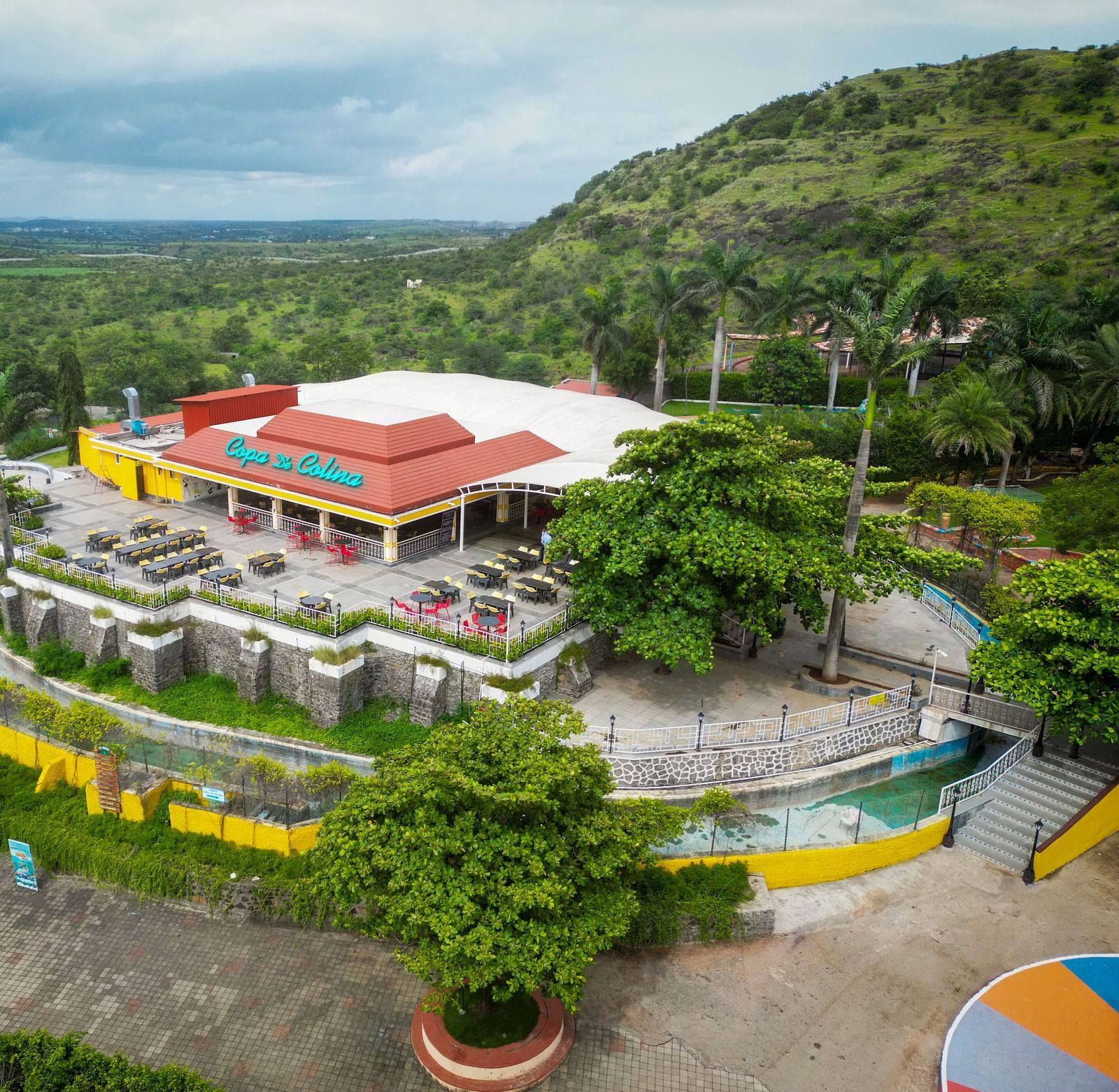 Copa nd Colina cafe situated amidst the scenic hills of the city | Diamond Parks, Pune