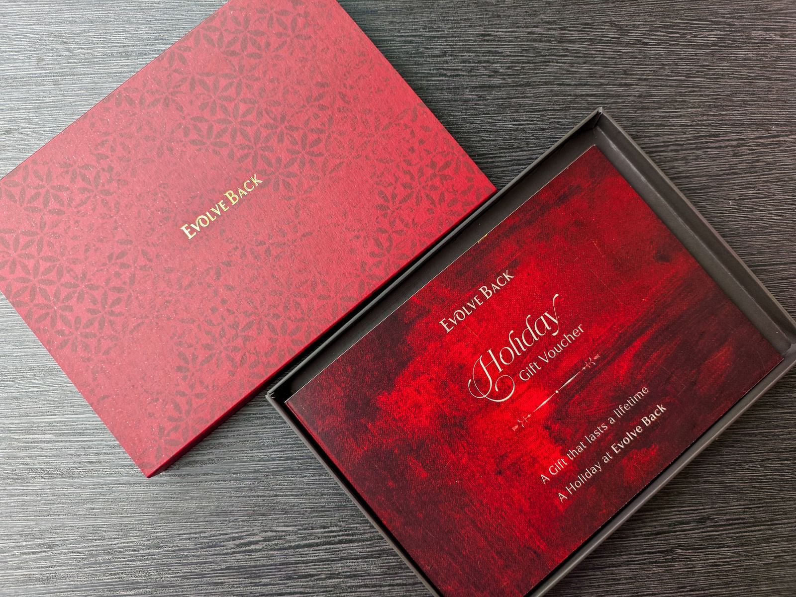 Evolve back gift card red box
