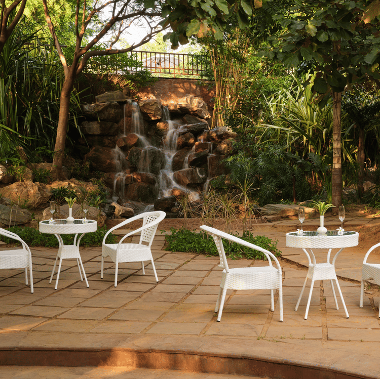 Cosy ambience with a pleasant seating arrangements at The Ananta, Udaipur