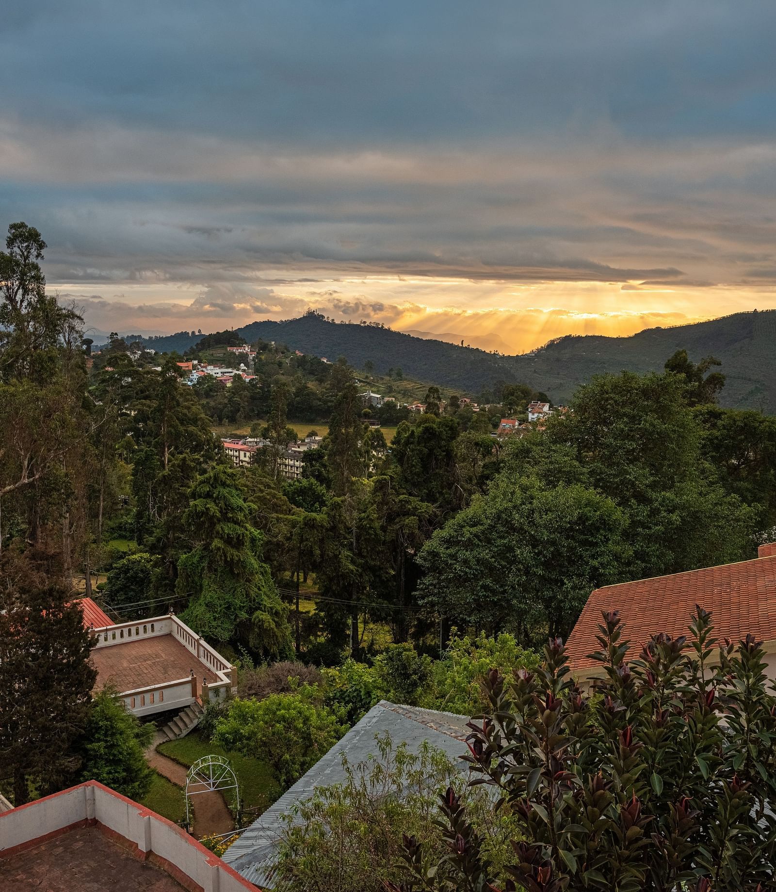 An image of the restaurant situated amidst the hilly area filled with trees | Mango Hill, Kodaikanal