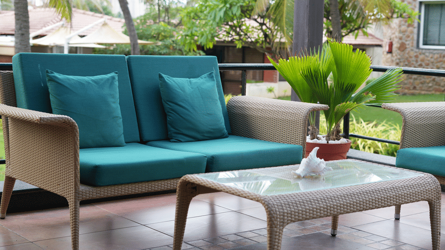Relaxed resort seating area at MGM Hotels & Resorts, designed for casual gatherings.