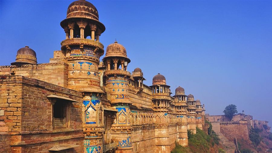 view of a brown-shaped exterior facade of a fort