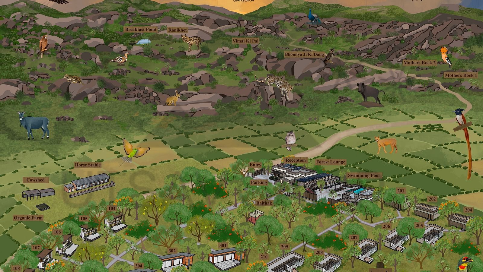 Utsav Camp Sariska Experiential Map.