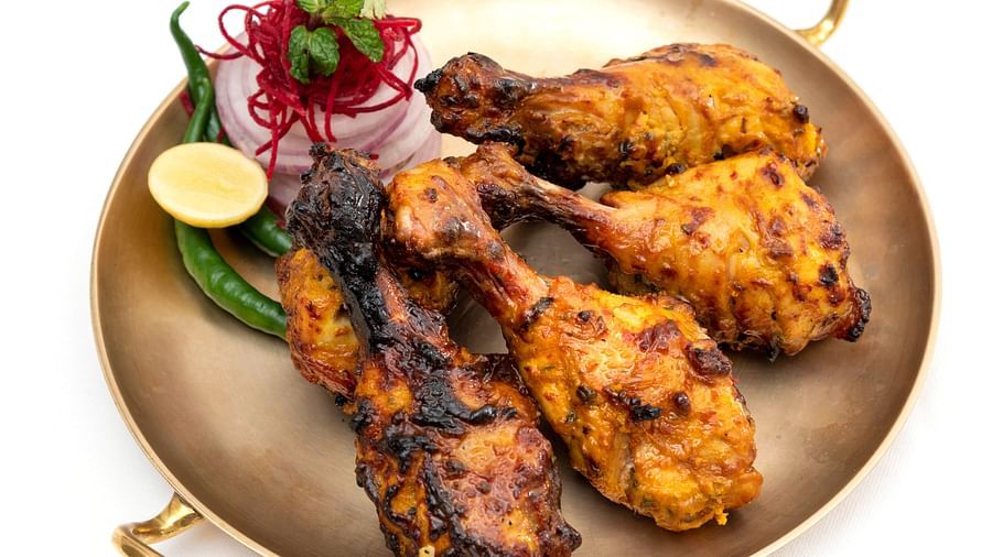image of chicken drumstick prepared in an indian manner at the dhaba - The Claridges New Delhi