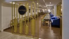 The entrance to our restaurant in Bengaluru with a signage representing the name of our restaurant - Grand Continent, Brookefield