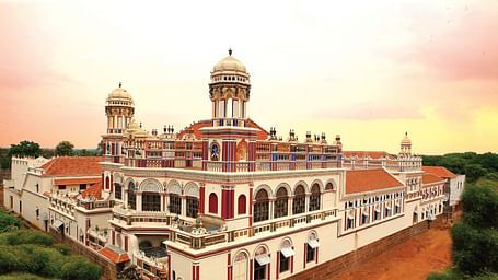 A drone shot of Chidambara Vilas