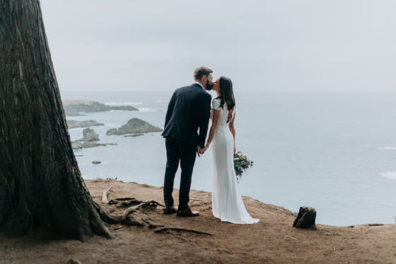 A couple by the ocean on the Mendocino coast