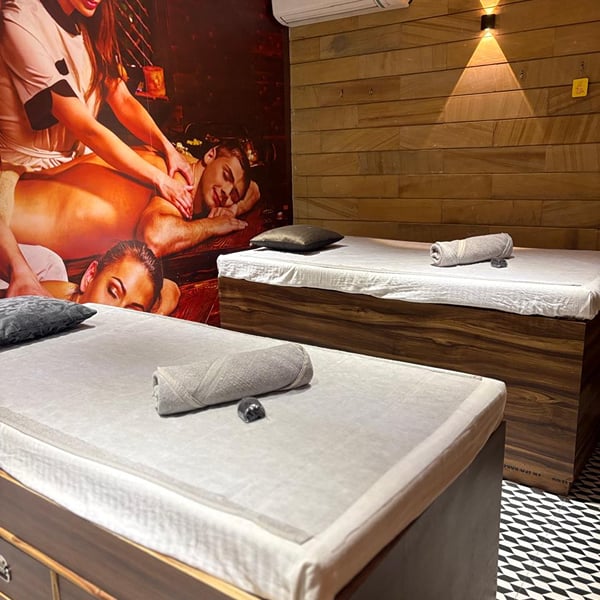 Massage bed in a therapy room at SKYN Spa, Skyline Resort & Convention Centre