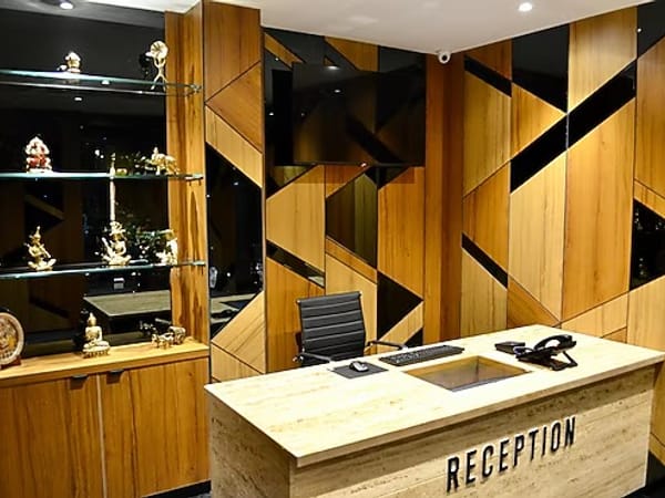 Reception area at City Lake Hotel, Bengaluru