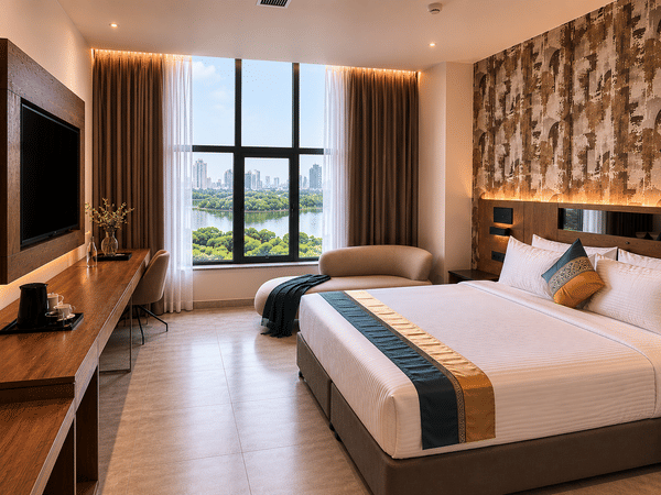 Guest room interior at RG Grand Hotel & Convention, Bengaluru