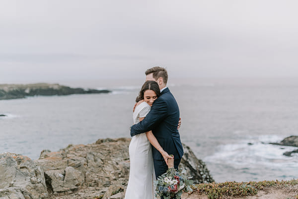 A couple on the cliffs above the Pacific near Mendocino