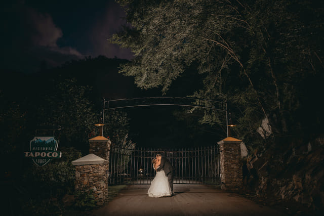 A wedding ceremony beside the Cheoah River at Tapoco Lodge