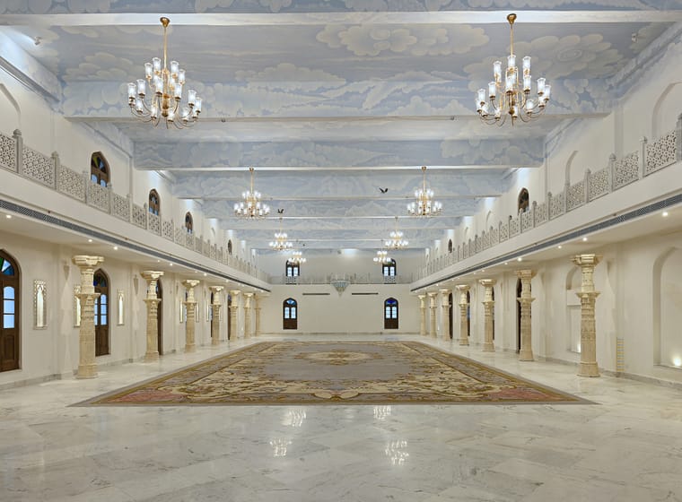 Banquet hall at Fateh Vilas wedding resort in Udaipur