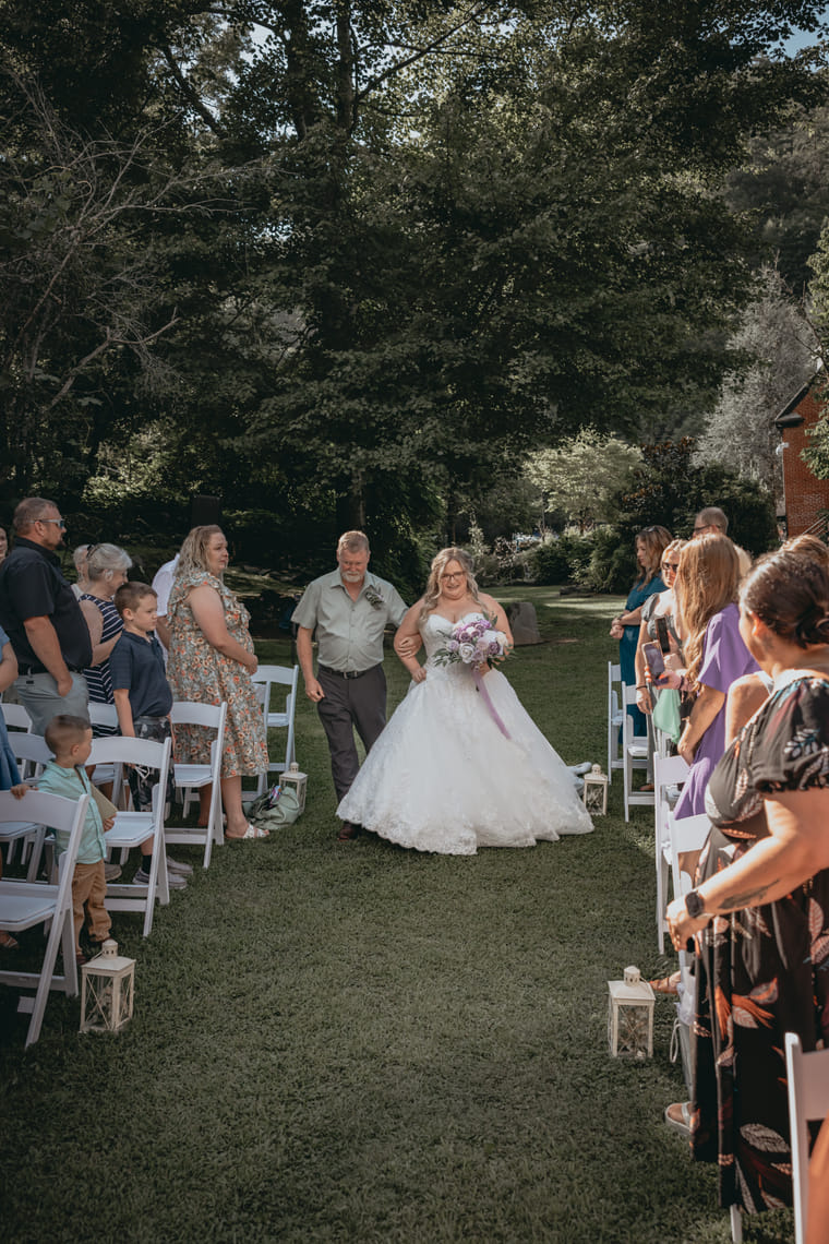 A bride on her wedding day at Historic Tapoco Lodge