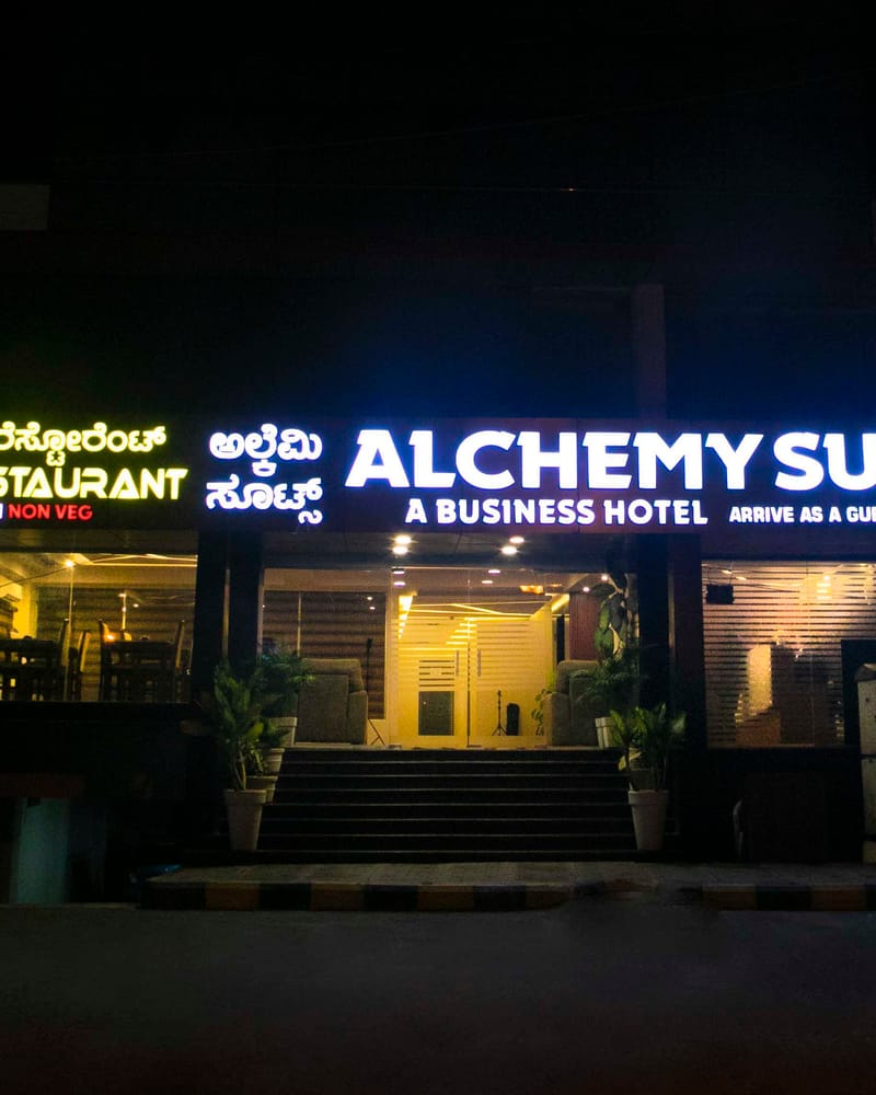 Façade of Alchemy Suites, Koramangala