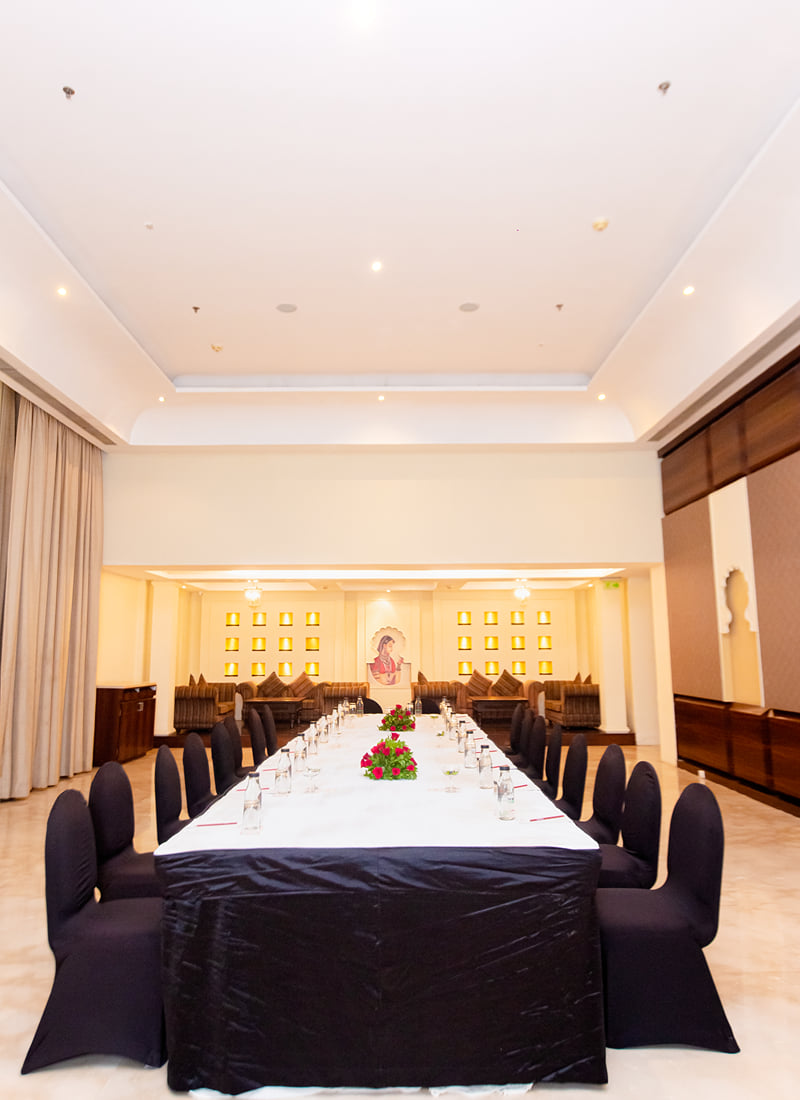 Zuma hall set for a dinner at Ramada by Wyndham Udaipur Resort and Spa