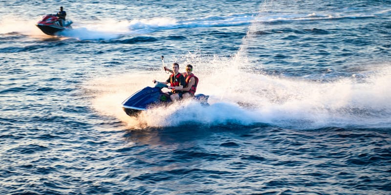Jet skiing on the sea near Port Blair, Andaman Islands