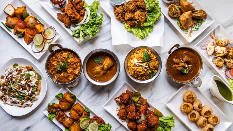 A spread of Indian dishes at Suraj Kitchen, Hotel City Heart
