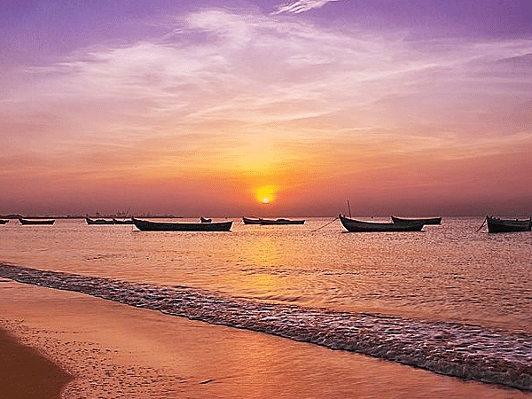 Sunset at Tuticorin beach