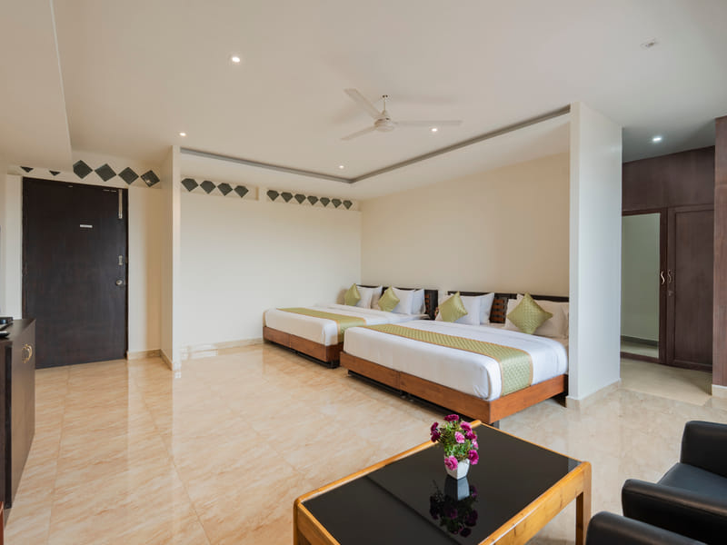 Guest room at RD Hotels, HSR Layout