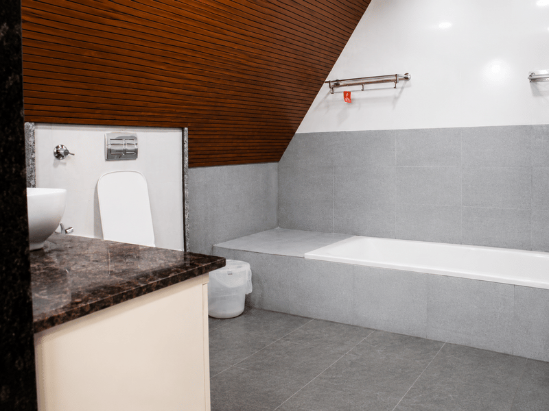 Suite bathroom with bathtub