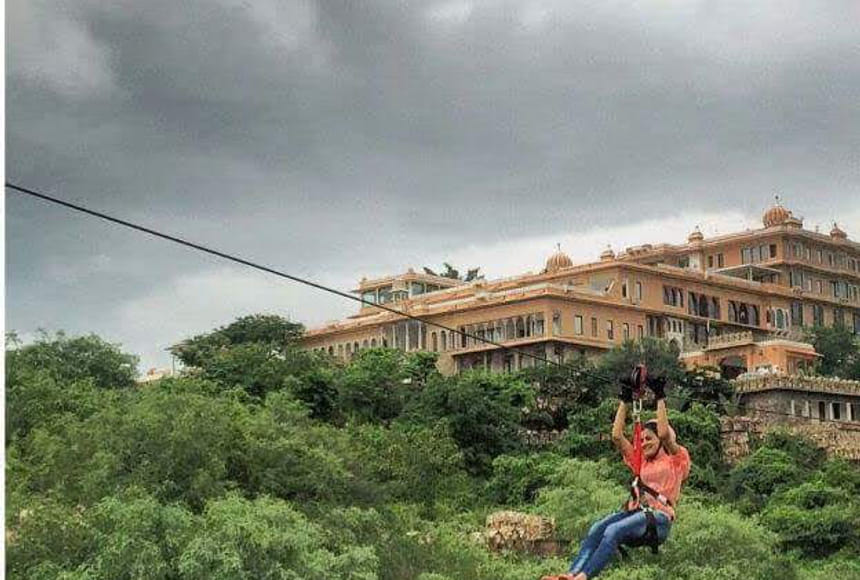 Zip-Line at Fateh Garh, Udaipur