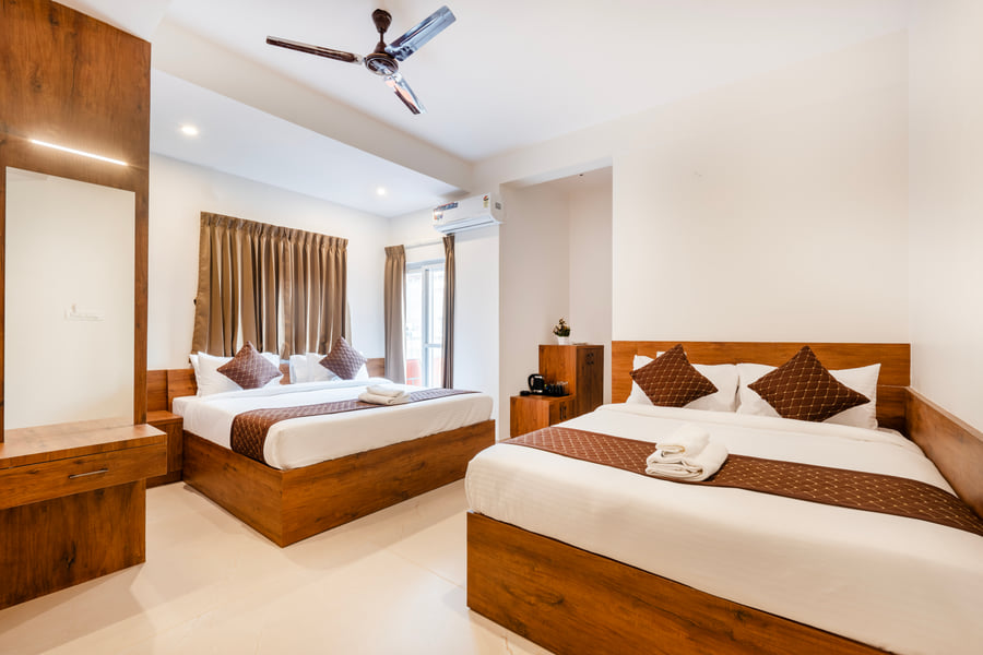 Executive Family Room with two queen beds and a city view