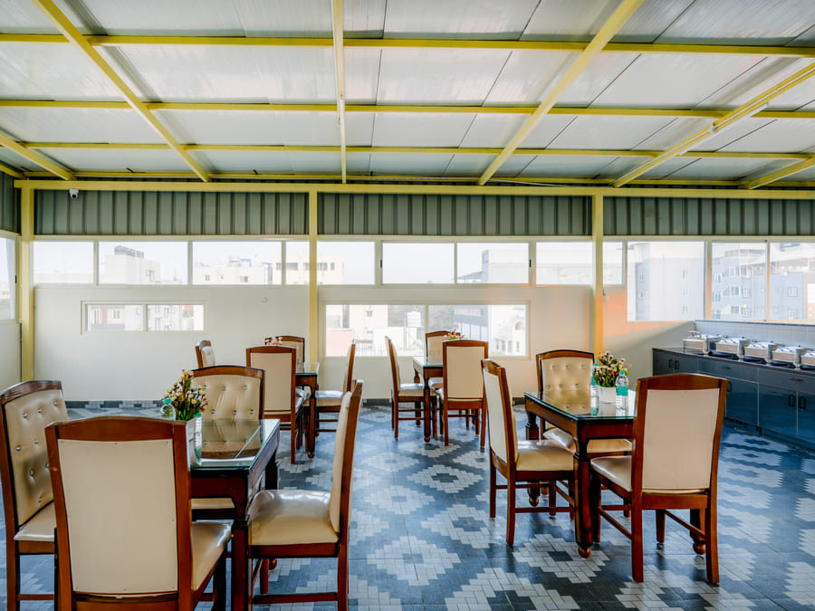 The rooftop restaurant